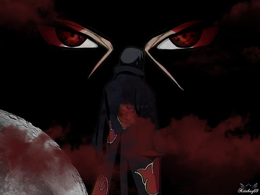 Itachi Uchiha Akatsuki 4K vermelho sakura Wallpaper Estação SyanArt