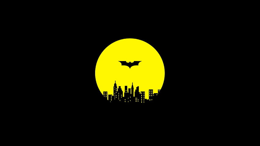 Batman logo gotham city, signe batman jaune Fond d'écran HD