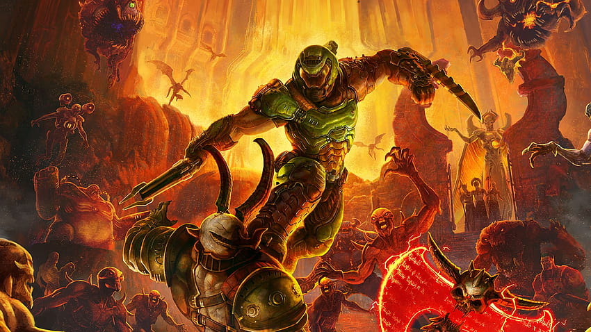 Tempo de desbloqueio de Doom Eternal: quando é o lançamento de Doom Eternal?, Doom Eternal, os deuses antigos papel de parede HD