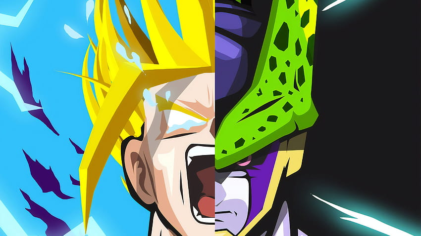 Goku and Cell from Dragon Ball Anime Ultra ID:3962, cell dbk HD wallpaper