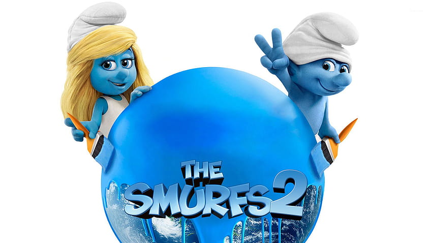 Smurfette and Clumsy HD wallpaper