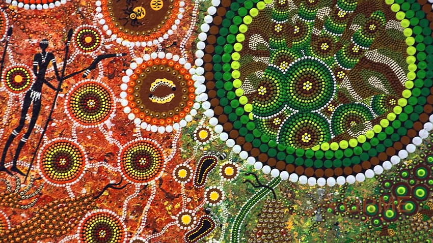 Австралийско аборигенско изкуство HD тапет