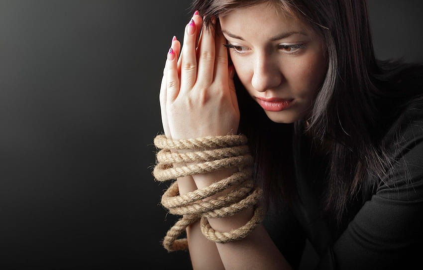 woman, hands, rope, shackles , section, women rope HD wallpaper