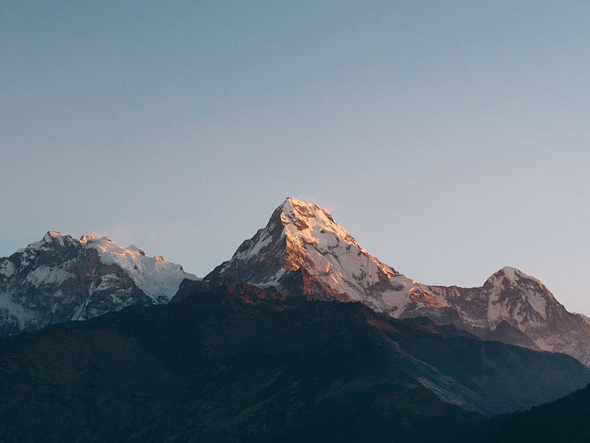 Sunrise , Annapurna Massif ... foru, aesthetic minimalist mountain HD wallpaper