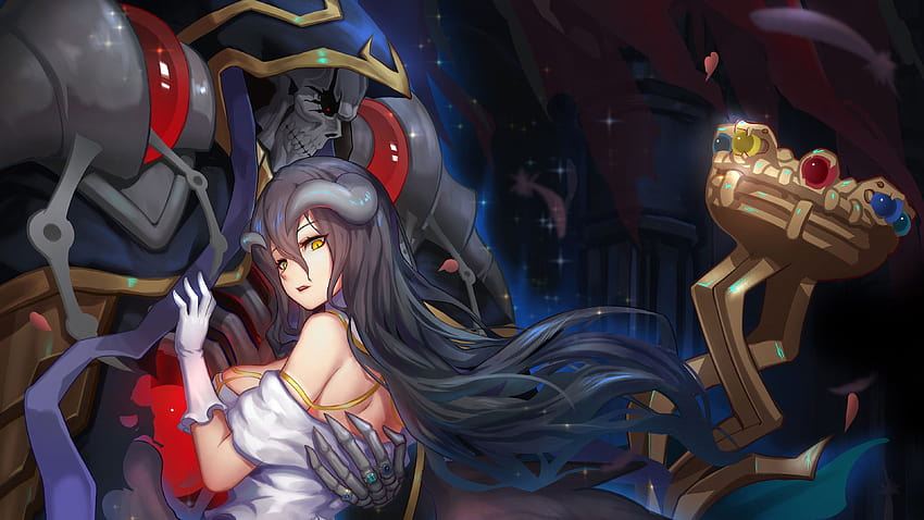 Ainz Ooal Gown And Albedo Overlord, female anime character HD wallpaper
