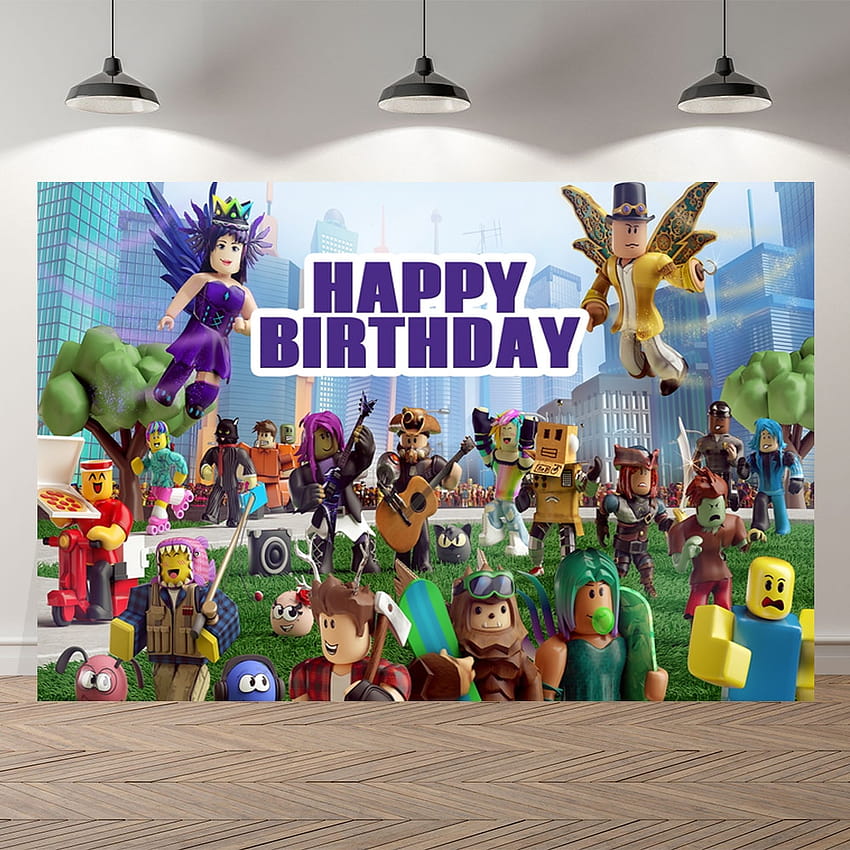 Roblox Roboter Spiel Party Kinder Geburtstag Hintergrund Tiscekoration Bänder Kuchen Smash Hintergründe Abdeckungen HD-Handy-Hintergrundbild