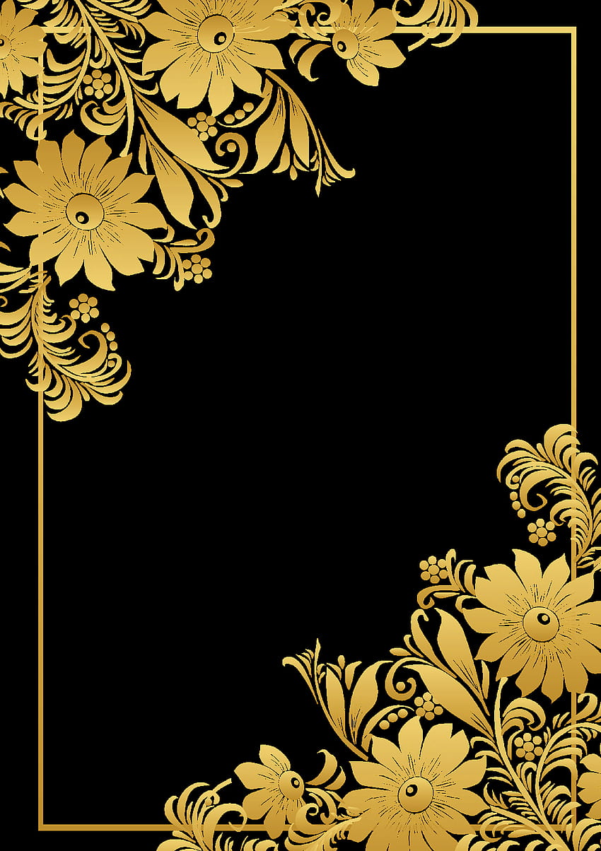 Golden Border PNG, gold border HD phone wallpaper