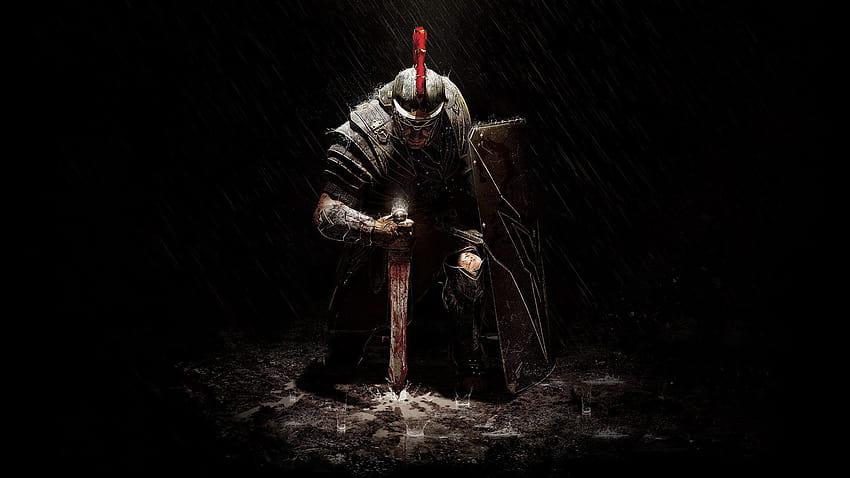 caballero arrodillado mientras sostiene espada digital Micr…, espada y escudo de caballero fondo de pantalla