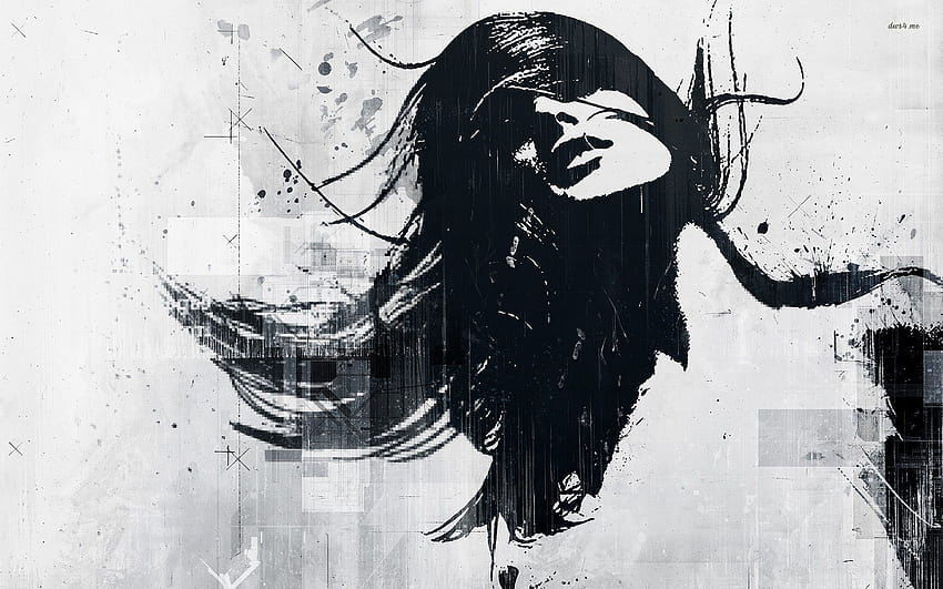 Graffiti Black And White On, kadın grafiti HD duvar kağıdı