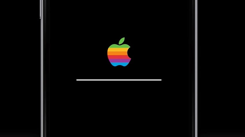 Retro Apple Respring Logo & Progress Bar Setup, Apfel-Vintage-Logo HD-Hintergrundbild