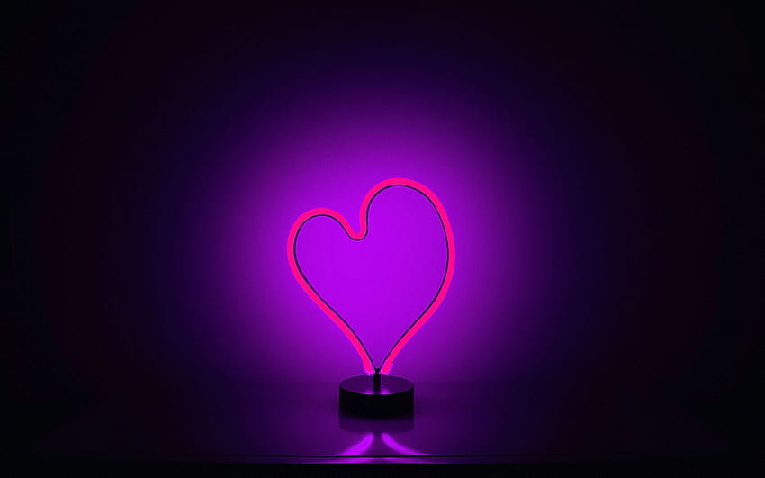 3840x2400 love, heart, neon, purple light, minimal, ultra 16:10, , 3840x2400 , background, 4519, minimalist heart purple HD wallpaper