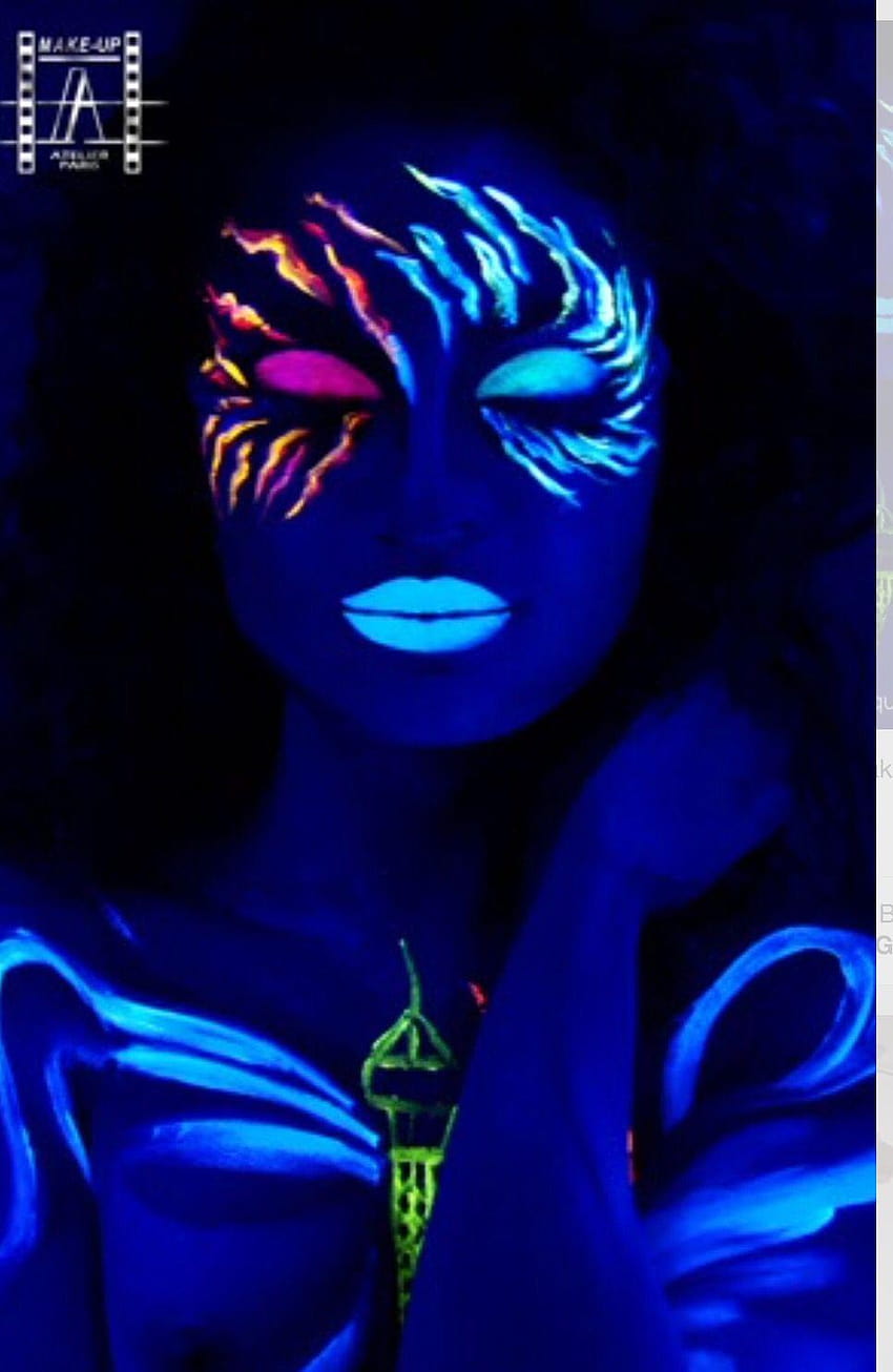 Glow in the dark makeup, neon makeup black light HD phone wallpaper