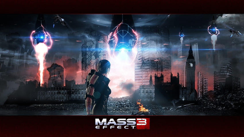 1920x1080 Mass Effect 3, statki, Big Ben, domy, Mass Effect 3 Reaper Tapeta HD