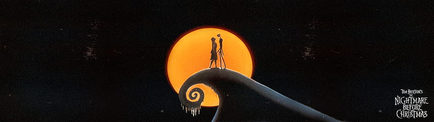 Dual Monitor Nightmare Before Christmas I spent a couple of hours making because apparently one doesn't exist! [3840x1080] :, christmas 3840x1080 HD wallpaper