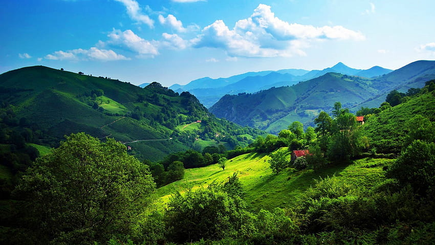 Хълмове Красиви зелени хълмове, красиви хълмове HD тапет