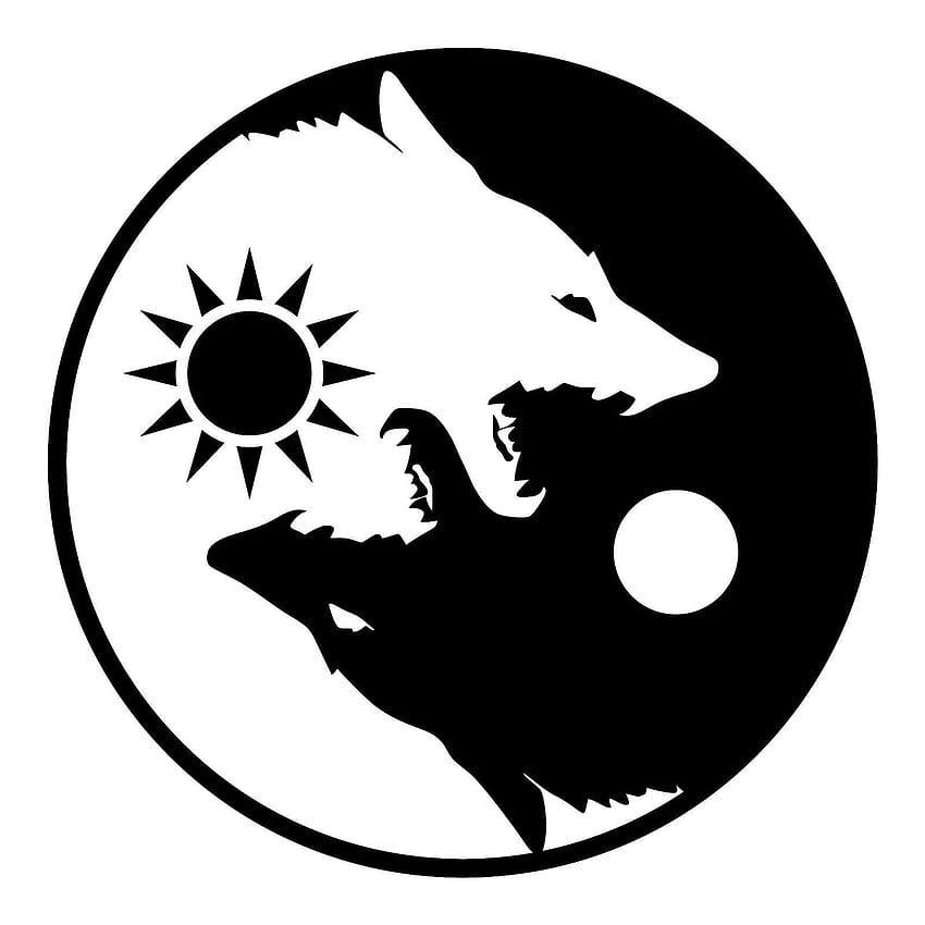 Lobo yin yang, lobos yin y yang fondo de pantalla del teléfono