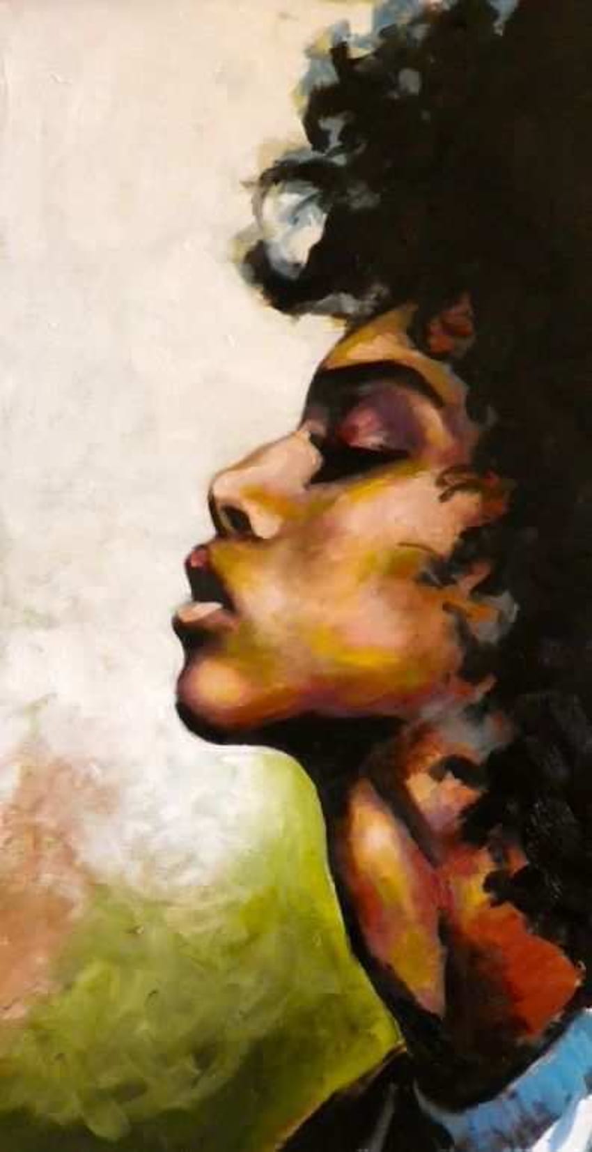 396x770 Ragazza nera che dipinge fantastiche donne afroamericane, donne nere Sfondo del telefono HD