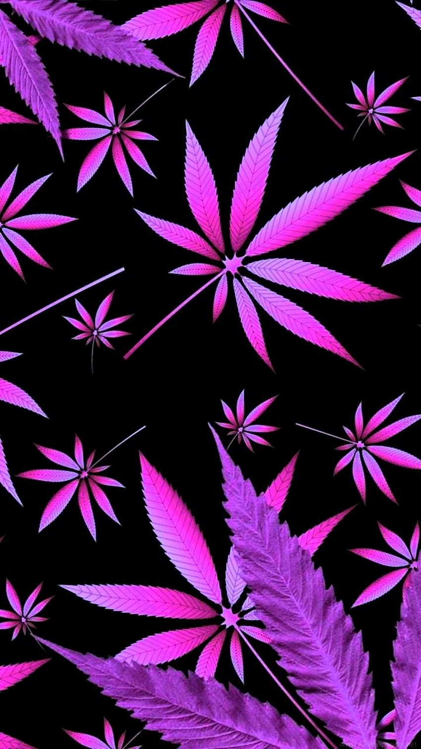Purple Weed Stoner on Dog, естетика на плевелите HD тапет за телефон