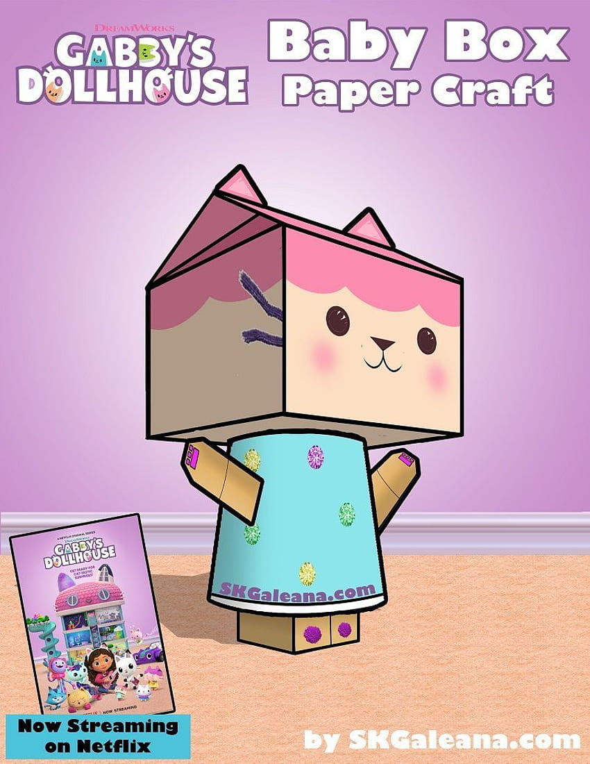 Baby Box Printable Paper Craft แรงบันดาลใจจากบ้านตุ๊กตาของ Gabby! ในปี 2021 บ้านตุ๊กตาของแก็บบี้ วอลล์เปเปอร์โทรศัพท์ HD