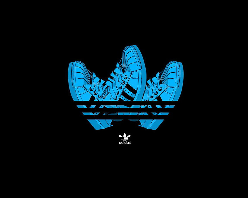 Logo Adidas, neonowe logo butów adidas Tapeta HD