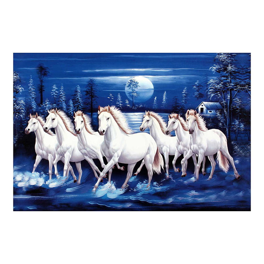 7 białych koni, 7 białych koni Tapeta na telefon HD