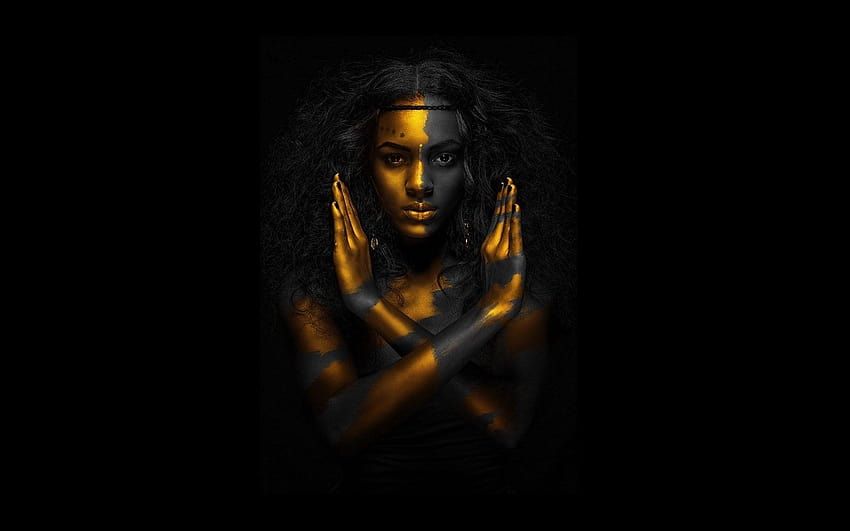สีดำและสีทอง ·① สุดเท่ สาวแดงอียิปต์ วอลล์เปเปอร์ HD