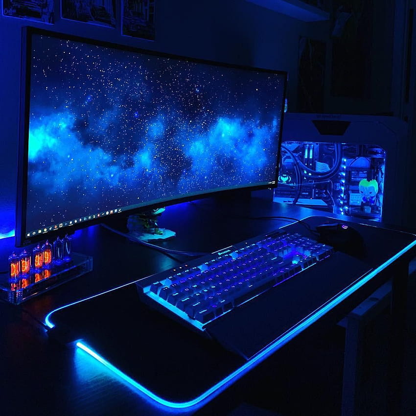 Gaming Setup posted by Michelle Sellers, rgb gaming setup HD phone wallpaper