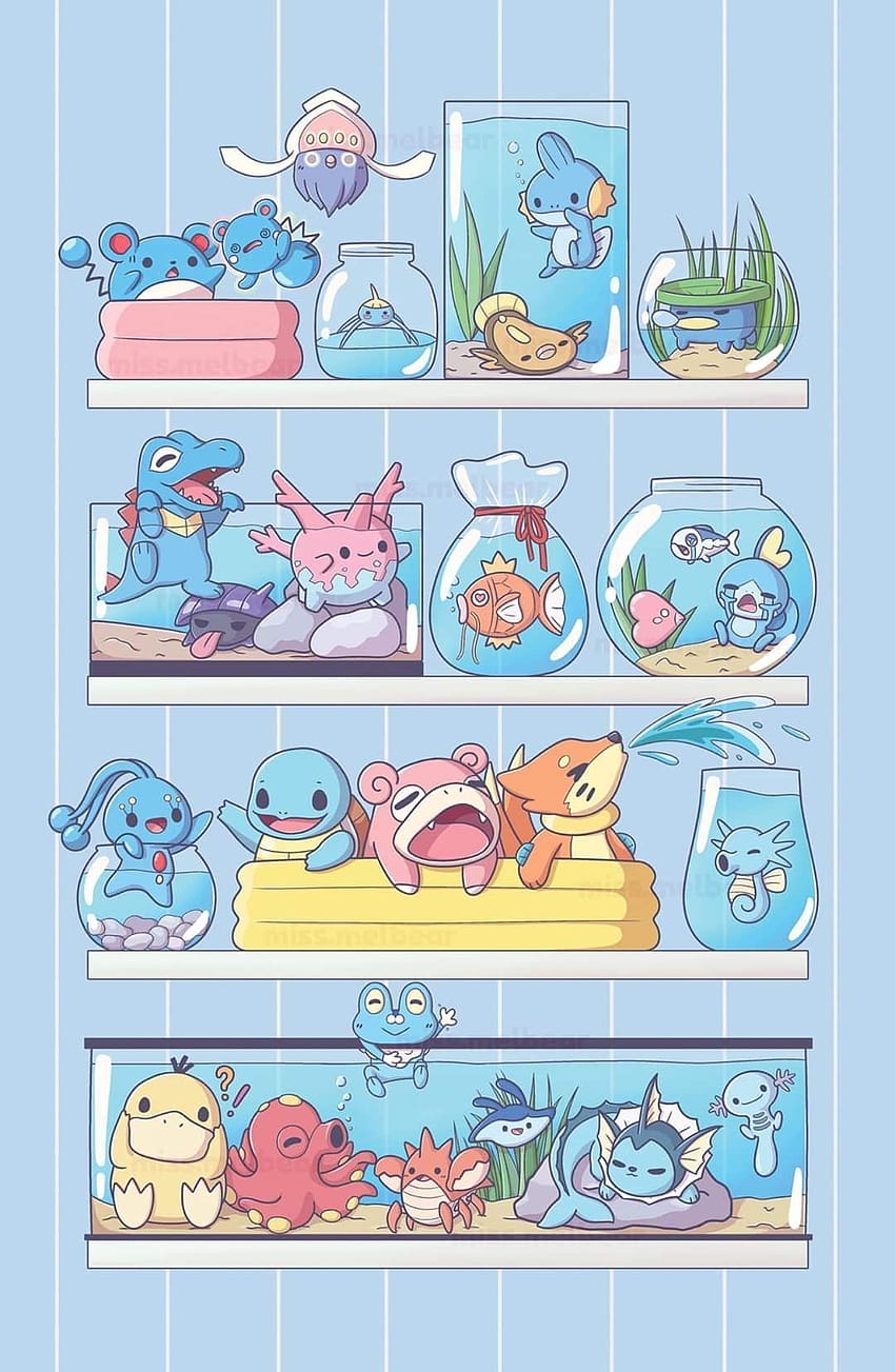 pokemones de agua wallpaper  Cool pokemon wallpapers, Pokemon, Pokemon art