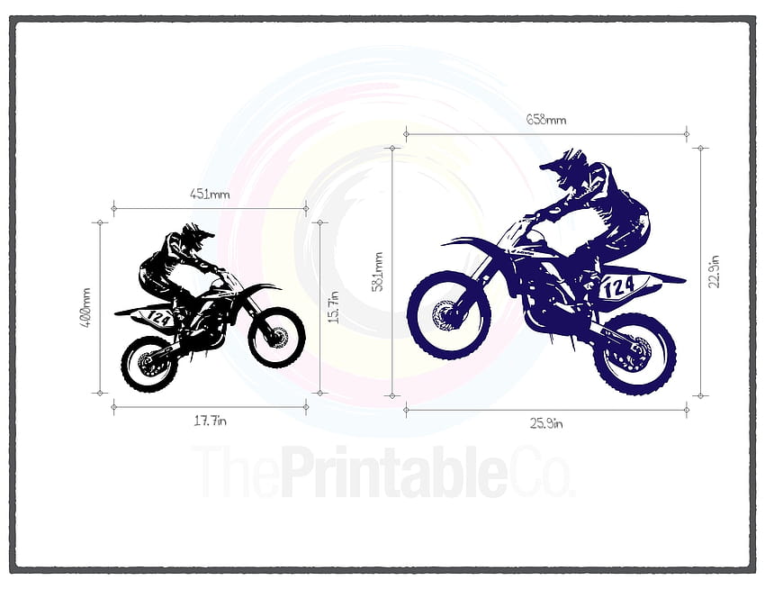 Motocross Vinyl Decal Zdejmowane naklejki ścienne, wydruki artystyczne Tapeta HD