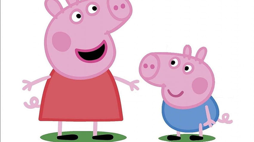 peppa pig and george pig in white backgrounds anime, peppa pig george HD wallpaper