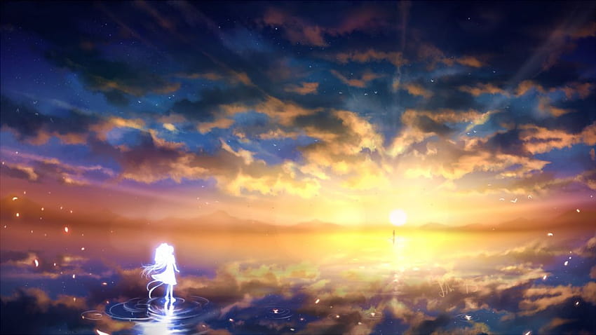 3K Anime Scenery, anime sunset HD wallpaper