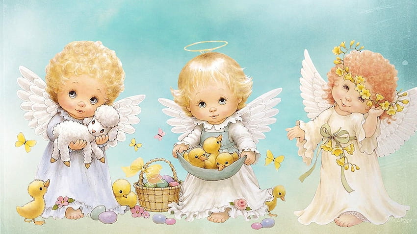 4 bebés ángel, ángeles bebés fondo de pantalla | Pxfuel