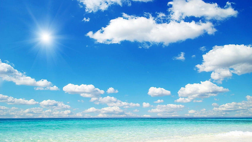 Beach blue sky HD wallpaper