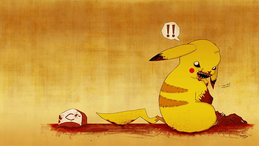 Drawn Pikachu, pikachu eating HD wallpaper