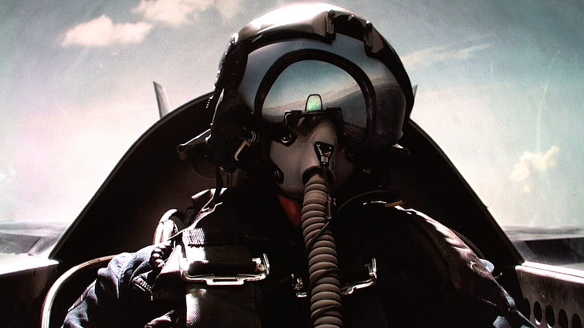 Piloto de combate, casco de avión de combate fondo de pantalla