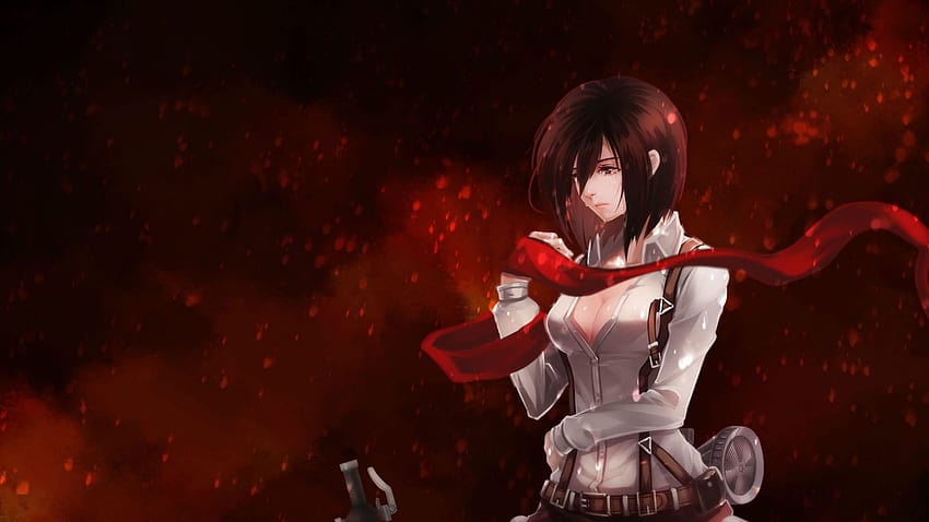 Hot Anime Girl, Crying, Mikasa Ackerman, Attack On Titan, , Background, 77c551, mikasa pc HD wallpaper