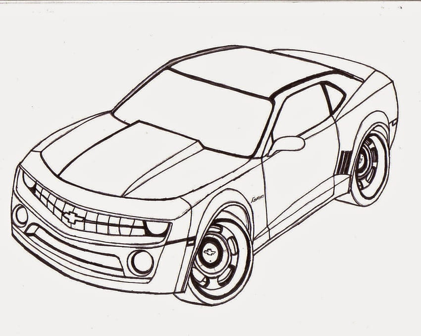 Цветна рисунка: Страница за оцветяване на коли за деца, рисунка на кола HD тапет
