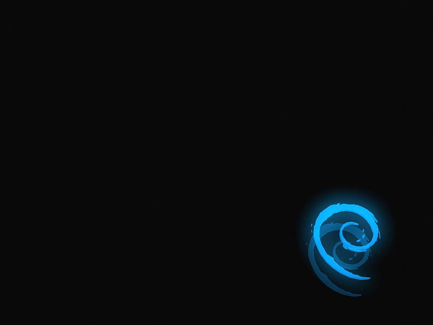 DEBIAN blue neon logo 01 HD wallpaper