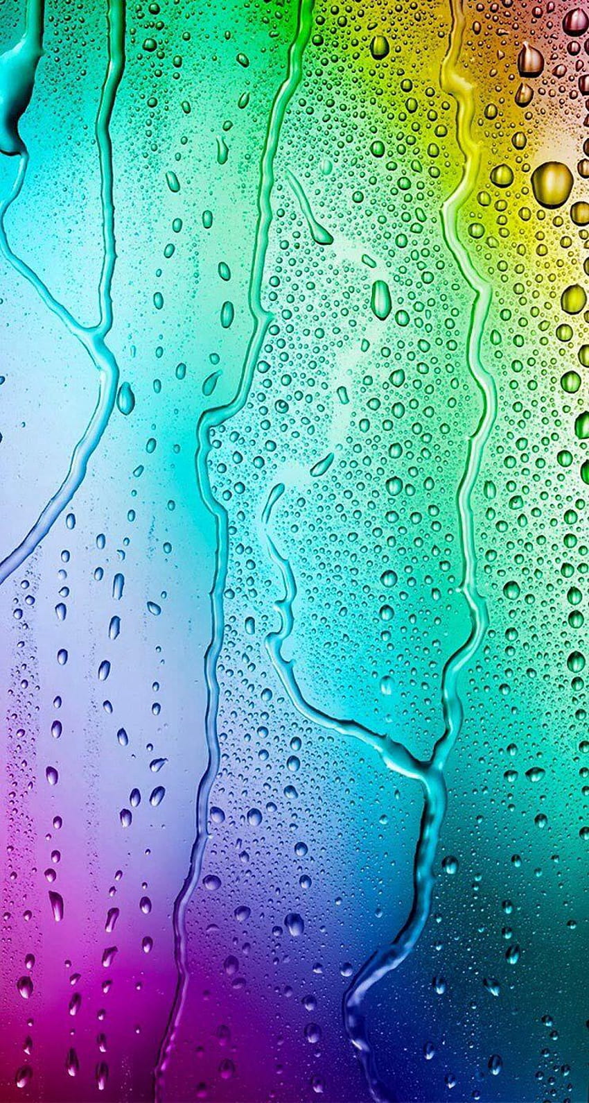 Fundos de vidro, arco-íris e gotas para iPhone, vidro arco-íris Papel de parede de celular HD