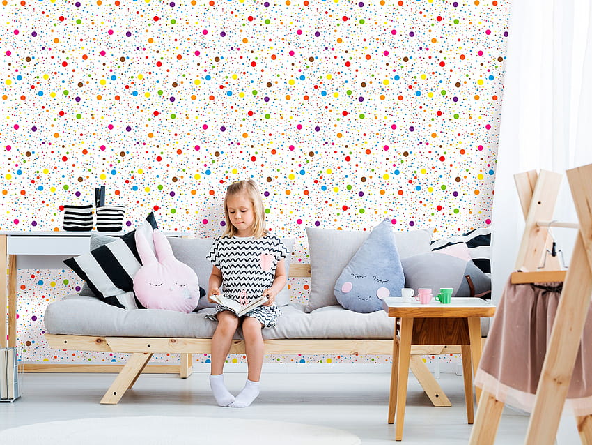 Rainbow Polka Dots HD wallpaper