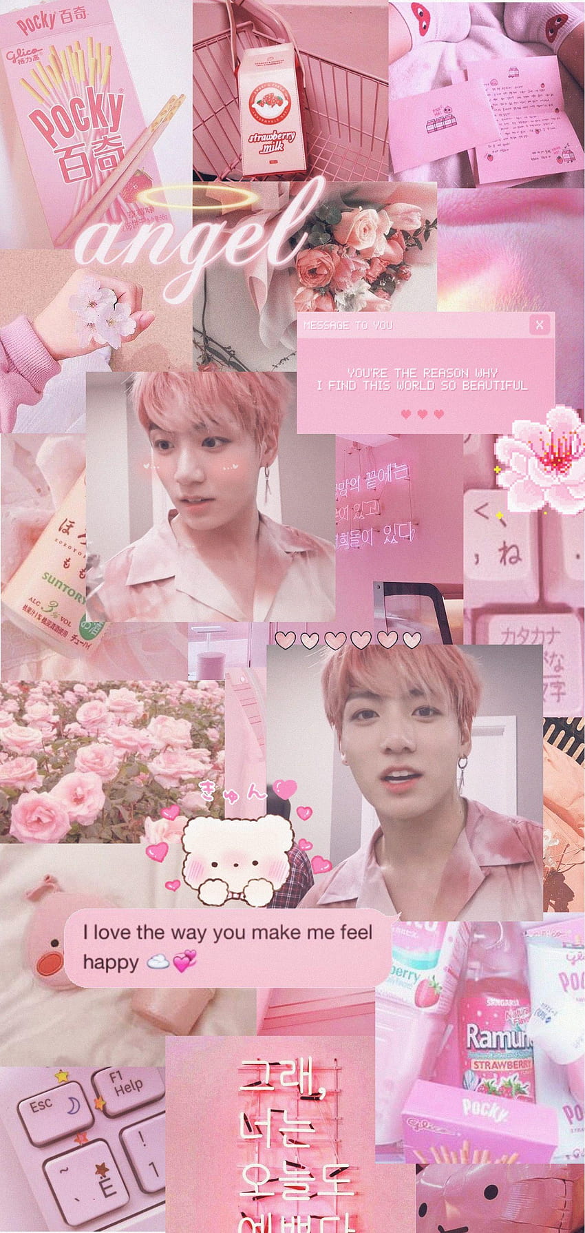 Soft pink Jungkook in 2020, jungkook pink aesthetic HD phone wallpaper