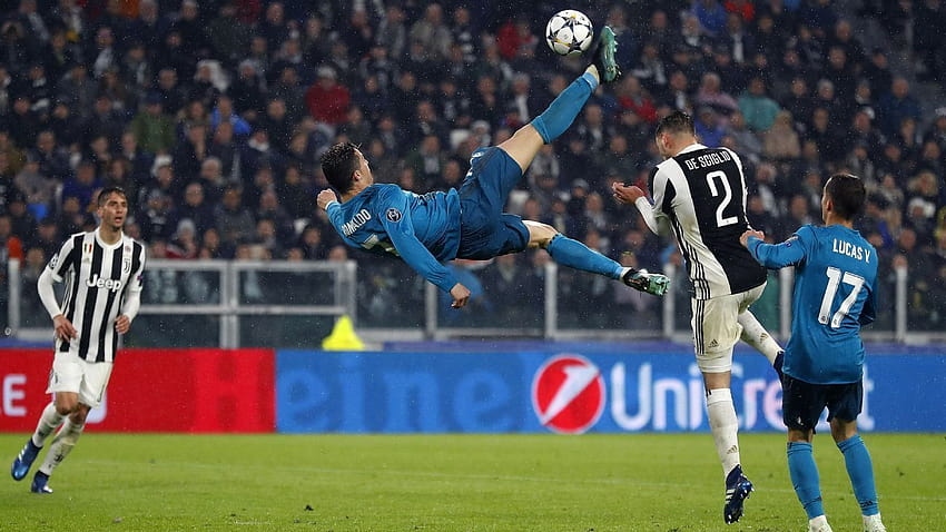 Cristiano Ronaldo zdobywa KOLEJNĄ oszałamiającą bramkę z przewrotki dla Realu, ronaldo z przewrotki kontra Juventus Tapeta HD