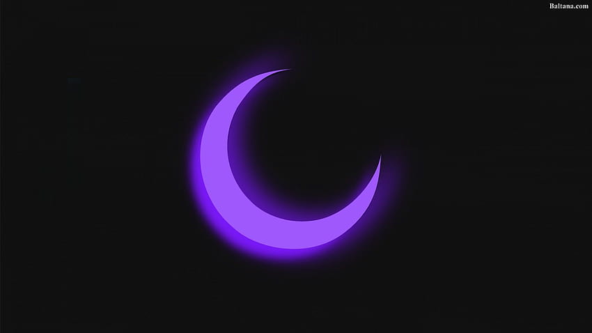 Тъмна полулуна, лилава луна HD тапет