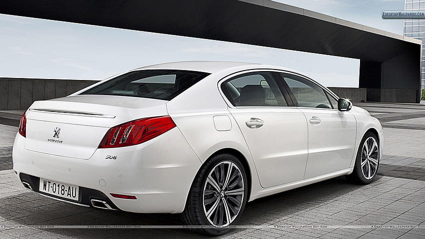 Peugeot 508 Saloon Back Pose in White Color HD wallpaper