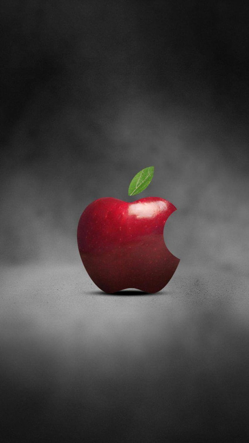 ↑↑タップしてアプリをゲット！ 食べ物 りんご シンプル 赤 グレー クールアート 露 赤りんご HD電話の壁紙