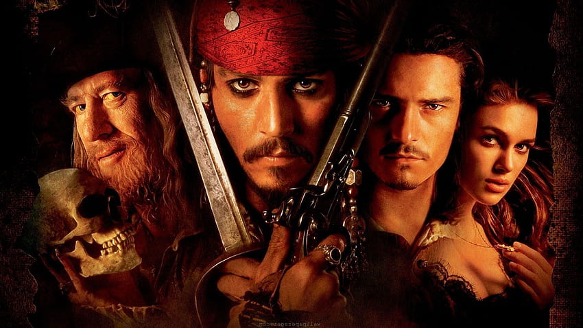филми, Карибски пирати: Проклятието на черната перла, Кийра Найтли, Джони Деп, Орландо Блум / и мобилни фонове, карибски пирати проклятието на черната перла HD тапет