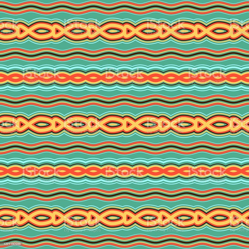 Seamless Abstract Vector Organic Pattern With Waves Pattern Lines And Ornament Trending Bright Retro Style For Design Backgrounds Textiles Textures Paper And Prints Stock Illustration, bright color waves pattern HD phone wallpaper