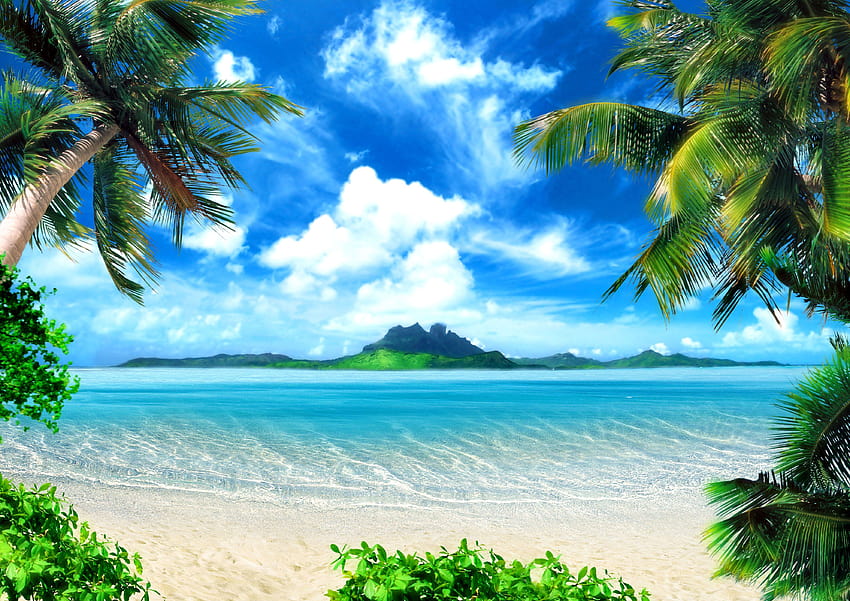 Strand Meer D In On Beache 3d Für PC, 3D-Meeresstrand HD-Hintergrundbild
