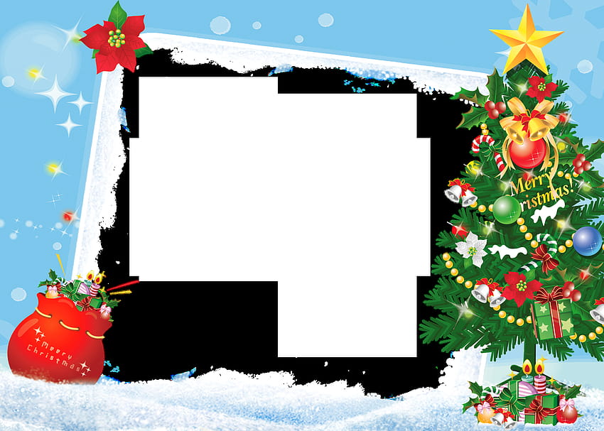 Merry Christmas PNG Frame with Christmas Tree, merry christmas borders HD wallpaper