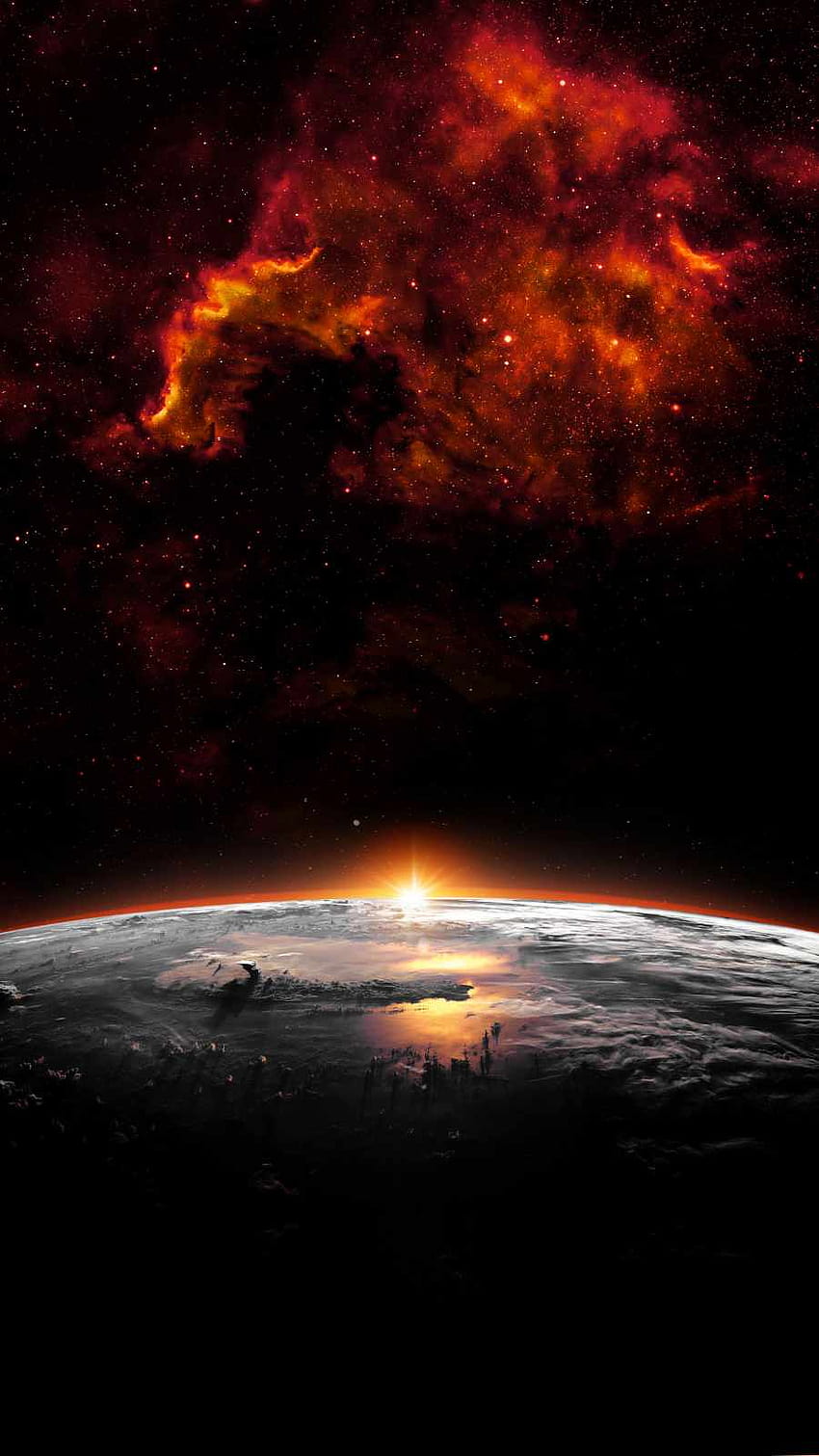 Red Nebula Space Earth IPhone, earth iphone 12 mini HD電話の壁紙